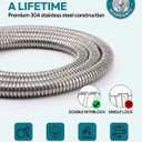 Shower Hose Extra Long 157 Inches, Flexible Stainless Steel Handheld Shower Hose, with Brass Insert and Nut