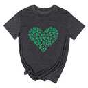 Yimoya Womens Feelin Willie Lucky T-Shirt Casual Shamrock St Patrick's Day Shirt Irish Tees (Grey, M)