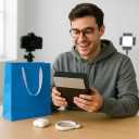 Aosric 30 Pack 6x3x8 Blue Gift Bags  Small Sturdy & Reusable Premium Gift Bags for Jewelry, Perfume, Skincare, Cosmetics, Boutique Gift, Party Favors, Weddings, Birthdays, Christmas and Holidays