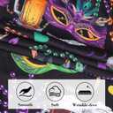 Purple Mardi Gras Shirt for Men Button Down Short Sleeve Hawaiian Shirts (Black, S)