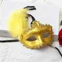 Wildarms Women Feather Masquerade Mask Mardi Gras Masks Princess Fancy Dress Mask for Halloween Venetian Party