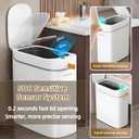 MOPALL 3.5 Gallon Motion Sensor Trash Can with Lid, Slim Touchless Automatic Garbage Bin, Space-Saving Wastebasket for Bathroom Bedroom Living Room Office, White