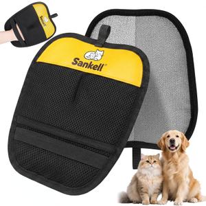 Pet Hair Removal Glove for Dogs & Cats, Sankell Upgraded Reusable Electrostatic Pet Hair Remover Glove, Magic Brush Mitt Tool for Couch, Furniture, Bed, Clothing, Carpet, Car Seat