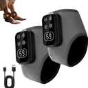 2PC Foot Advanced Triple Method Massager, 3in1 Heated Foot & Ankle Wrap, Triple Technology Foot Massager Ankle, 3Speed & 5Temperature, Portable Foots Massager for Home Travel Use