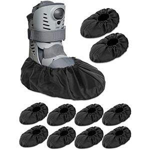 Janmercy 6 Pcs Fracture Walking Boot Cover Recovery Shoes Covers Waterproof Rain for Walking Boot Brace Orthopedic Cover with Rubber Sole Reusable(Large)