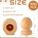 Pinkunn 50 Pcs Wood Finials Dowel Rods Caps 1-1/16 Inch Tall with 3/8 Inch Hole Unfinished Wood Drawer Knobs Pulls Handles Small Acorn Wooden Rods Caps for Crafts, DIY, Cabinet, Furniture