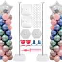 Metal Balloon Column Stand Set of 2, Reusable Telescopic Design, Height Adjustable from 1.57 to 7 Ft, Balloon Stander for Party Decorations