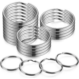 YHYZ 1.5 inch Key Rings Bulk (30pcs, Round), 38mm (1 1/2 inch) Sliver Metal Spilt Key Rings, for Kechain Chain/Dog Collar tag/DIY Craft Jewelry Making/Car Key