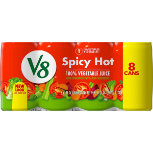 V8 Spicy Hot 100% Vegetable Juice, 5.5 fl oz Can (8 Pack) 08/05/2027