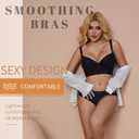 Super Push Up Bra Smoothing Back Fat Bra with Support Comfortable Seamless T Shirt Bra (34B-46DD) (Black)