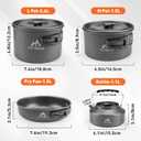 THTYBROS 27pcs Camping Cookware Mess Kit for 2-4 People, Portable Cookware Set with Kettle, Pots & Pans, Stainless Steel Utensils, Plates, Dishware for Backpacking, Picnic, Outdoor Adventures