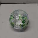 5.75 x 5.75 x 5.63'' St Patricks Day Irish Shamrock Balls Crackle Glass Night Light Illuminated Sphere Glowing Orb Decorative Battery Operated Lamp Festive Home Accent Decorations