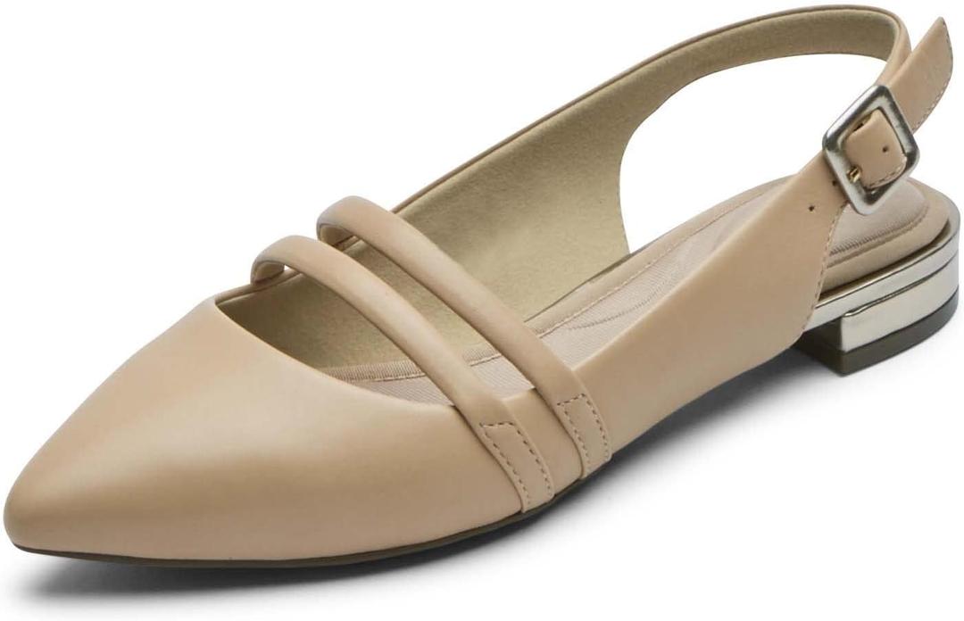 Rockport Women's Total Motion Adelyn Sling Ballet Flat (5 Wide, Farro Leather)
