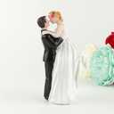 Romantic Wedding Party Cake Topper Ornament, Synthetic Resin Bride & Groom Figurine Used for Wedding Cake,Valentine's Day Present,Home Decoration (E)