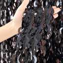 3 Pack New Years Decorations Wavy Black Tinsel Foil Fringe Curtains Party Backdrop 3.3 x 6.6 ft Streamer Backdrop Tinsel Curtains for Birthday, Graduation, Fiesta, Halloween Party Decor