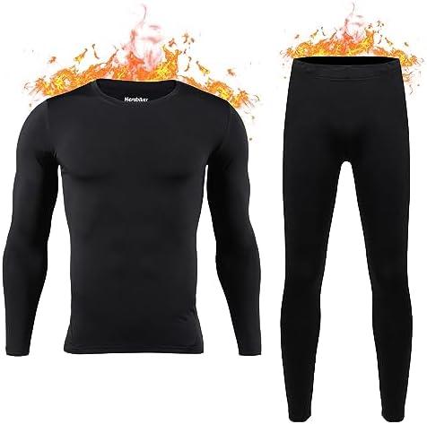 HEROBIKER Long Johns Thermal Underwear for Men Skiing Winter Warm Hunting Gear Fleece Lined Base Layer Set Top Bottom Medium