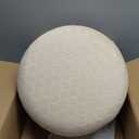 Cpintltr Modern Velvet Foot Rest Stool Upholstered Round Storage Ottomans Multipurpose Dressing Stools Luxury Home Decor Ottoman Coffee Table Top Cover Footstool with Metal Legs for Couch Beige