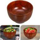 Hemoton Wooden Salad Bowl 5.1 Inch Small Wood Bowl for Food Serving Fruit Tray and Mixing Kitchen Tableware