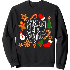 Baking Spirits Bright Gingerbread Christmas Cookies (Dark) Sweatshirt