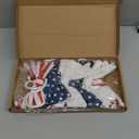 4th of July Decorations - 6.5 Ft Patriotic Bow Garland - Memorial Day Decor - America 250th Anniversary Decoration - Fourth of July Home Party Supplies Independence Day Accessories for Indoor Outdoor
