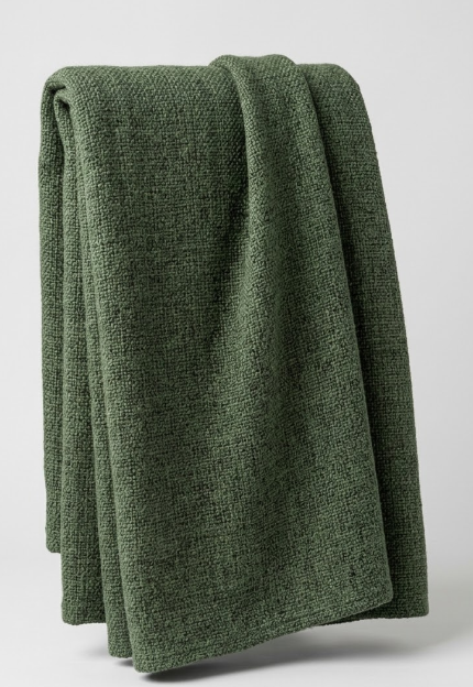 Miulle Dark Green Cozy Woven Blanket  for Sofa Chair Bed Living Room Pact of 2 7Ft and 3Ft