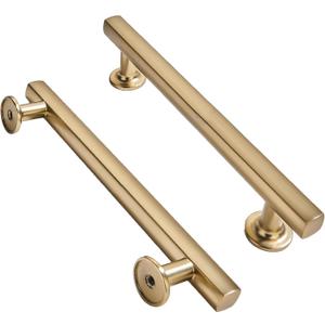 Khtumeware 10 Pack 3 Inch(76mm) Brushed Brass Cabinet Pulls - Kitchen Solid Heavy Duty Brushed Gold Cabinet Hardware for Cupboard Drawer Handles and Dresser Pulls