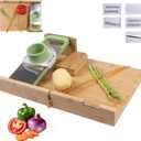 Adaptive One-Handed Cutting Board,with Bread Stops,Rubber Band Attachment,Steel Spikes,Replaceable Grater,Anti-slip Bottom - Perfect for One-handed Person & Disabled
