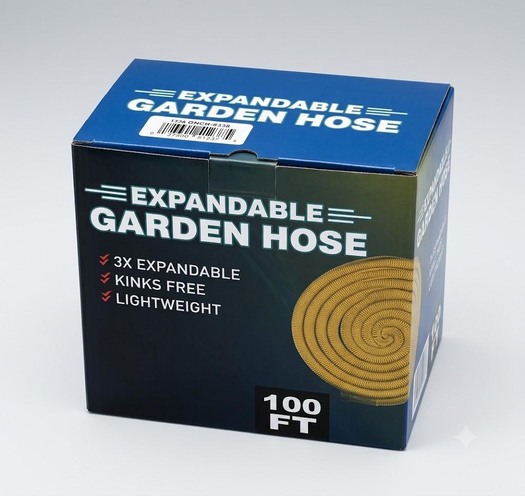 100ft Expandable garden hose, Lightweight hosepipes for garden with multiple function Nozzle spray for watering ,leakproof 3/4 durable solid brass fittings Kink Free best for all purpose outdoor Gardening and washing.