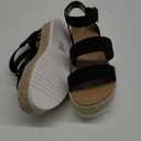 Soda Top Shoe Bryce Open Toe Buckle Ankle Strap Espadrilles Flatform Wedge Casual Sandal (7.5, Black)