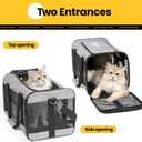 Conlun Cat Carrier Airline Approved, Soft-Sided Dog Carrier with Inner Safety Leash, Pet Transport Carrier for Small-Medium Cats Puppies up to 15 Lbs, Collapsible Travel Kitten Carrier Bag -Gray M