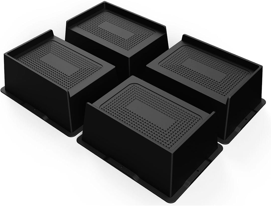 Bed Risers 2 Inch Heavy Duty, Oversized Furnitures Risers 2 inch Support 6000 lbs, Bed Table Rising Blocks, Fits for Couch, Sofa, Chair, Furniture Lifts (Black 4 Pack, 2 inch)
