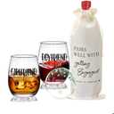 cmegke Engagement Gifts for Couples, Engagement Gifts for Couples Newly Engaged 18 Oz Wine Glass Set