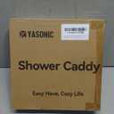 YASONIC Corner Shower Caddy Organizer, 3-Pack Self-Adhesive Rustproof Bath Shelves with Soap Holder & 4 Hooks, Large Capacity Shower Storage Rack for Bathroom Organization, Grey