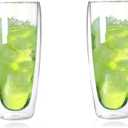 Asng Glass Coffee Mugs, Double Wall Insulated Thermal Cups Drinking Glasses For Tea/Coffee/Latte/Cappucino/Cafe/Milk (650ML/22oz- 2 PACK)