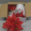 4 Sets Artificial Poinsettia Bushes with Vase 3.1 Inches Mini Christmas Poinsettia Decor Faux Red Flowers Bouquet for Xmas Party Indoor Table Centerpiece
