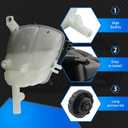 Engine Radiator Coolant Overflow Reservoir Tank With Sensor & Cap Compatible With 2006-2015 Mercedes-Benz GL320 GL350 GL450 GL500 GL550 ML350 ML450 ML500 ML550 Replaces 1645000049 603-256