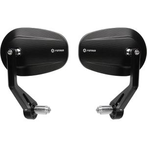 FENRIR CNC Aluminum Alloy Cafe Racer Retro Black Motorcycle Bar End Mirrors Side 22MM 7/8" Handlebar Mirror Universal Rear View For M8/M6 Standard Sport Naked Street Bike Cruiser Minimoto Scooter