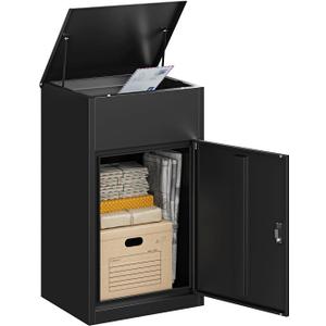 Yizosh Package Delivery Boxes for Outside,Extra Large Mailbox for Parcel with Secure Storage,Anti-Theft Parcel Mailbox with Coded Lock,Steel Package Delivery Box for Outdoor,Curbside,Porch (33.5"H)