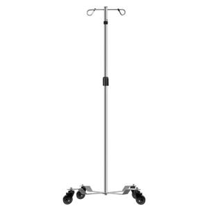 IV Poles with Wheels IV Stands 2 Hooks 4 Legs Rolling Base with Heavy Duty Stainless Steel, Adjustable Height