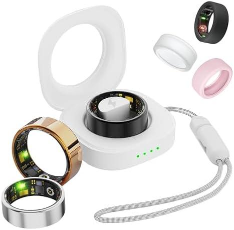 Smart Ring for Women Men, Health Fitness Tracker Rings, IP68 Waterproof, Long Lasting Batteries Sleep Ring with Charging Case and Protector, Remote Photography, No App Fees (Black, 10#)