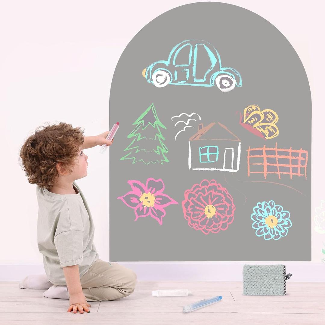 Magnetic Arch Wall Decal for Kids（Light Gray） 80x100cm