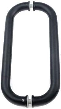 Aston 10 Inch Shower Door Handle Glass Door Handle Back-to-Back Double Sided Pull Handle, Stainless Steel (Black)