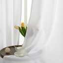 LAMIT White Linen Curtains 84 inches Long 2 Panels, Grommet Semi Sheer Light Filtering Neutral Panels Faux Linen Textured Privacy Living Room Drapes for Bedroom/Farmhouse, 52 x 84 Inch