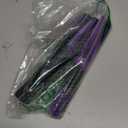 Chengu 2 Pcs Boar Bristles Double Sided Brush and Flat Iron Comb for Hair Straightening and Styling Knotty Unkempt Hair (Black, Purple)