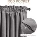 100% Blackout Shield Linen Blackout Curtains for Bedroom 90 Inches Long, Back Tab/Rod Pocket Living Room Drapes, Thermal Insulated Blackout Curtains 2 Panels Set, 50" W x 90" L, Darkgray
