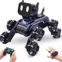 8WD Gesture Sensing Stunt RC Cars, Toys Gifts for Kids 6-12 Year Old Boys Girls, 2.4Ghz Remote Control Cars, Cool Lighting with Music, Gray (Blue)