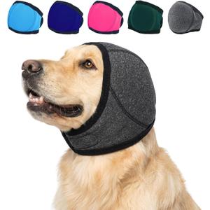 MIGOHI Dog Ear Covers Hood, Dog Ear Muffs with Soft Padding, M | Lightweight Ears Covers for Noise Protection, Anti-Anxiety Head Wrap, Vet Visits, Thunder, Grey, 
Size	M