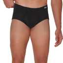 Hanes Men's Underwear Briefs, Cotton Mid Rise Briefs, Covered Waistband, Moisture Wicking, Multi-pack (Black, L)
