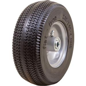 Marathon 00090 Flat-Free 2.80/2.50-4 Tire and Wheel Assembly, 3 Centered Hub, 3/4 Ball Bearings, Replacement Tire for Casters, Utility Carts and Other Equipment, Easy Install Assembly