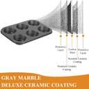 Walooza Muffin Cupcake Pan, Muffin Tins Nonstick 6, Muffin Top Cookie Cheese Cake Pan for Baking, Toast Oven Baking Supplies Small Cake Pans Muffin Cups Non Stick